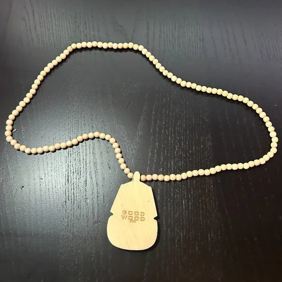 GoodWood NYC Pharaoh‎ Necklace Wooden Pendant Wooden Beaded - Picture 3 of 4